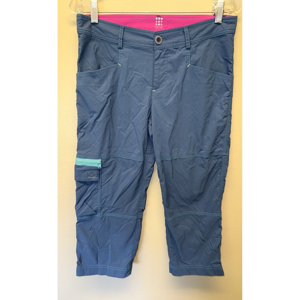 Title Nine Pants Blue Trail Mix Capri Cargo Hiking Outdoor Active Size 6